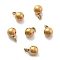 Ion Plating(IP) 304 Stainless Steel Charms, Round Charm, Real 18K Gold Plated, 8x5mm, Hole: 1.6mm