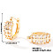 Shiny Hoop Earrings with Micro-inlaid Diamonds, Sweet and Luxurious, Golden, 17x7mm
