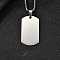 304 Stainless Steel Blank Pendant Necklaces, with Box Chain and Manual Polishing Pendants, Stainless Steel Color, Rectangle, 17.64 inch(44.8cm), Charm: 39x22mm