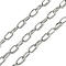 Tarnish Resistant 304 Stainless Steel Oval Link Chains, Paperclip Chains, Unwelded, with Spool, Stainless Steel Color, 7x4x1mm, about 32.81 Feet(10m)/Roll