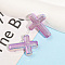 Plastic Beads, Cross, Plum, 24x17.5x5.5mm, Hole: 2mm