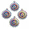 Rainbow Color Alloy Pendants, Cadmium Free & Lead Free, Sun, 22x19x3mm, Hole: 1.6mm