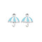 Alloy Pendants, with Enamel, Golden, Umbrella, Light Cyan, 19x15.5x3mm, Hole: 2mm