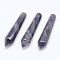 Natural Amethyst Pointed Beads, Healing Stones, Reiki Energy Balancing Meditation Therapy Wand, Bullet, Undrilled/No Hole Beads, 50.5x10x10mm