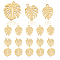 18Pcs 3 Style 201 & 304 Stainless Steel Pendants, Tropical Leaf Charms, Monstera Leaf, Golden, 13~24x9~21x1mm, Hole: 1~1.4mm, 6pcs/style 
