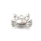 Ocean Theme Brass Charms, Cadmium Free & Nickel Free & Lead Free, Real Platinum Plated, Crab, 8.5x14x4.5mm, Hole: 1.2mm