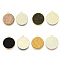 Alloy Pendants, with Cashmere Cloth, Flat Round, Light Gold, Mixed Color, 27.5x24x2mm, Hole: 1.8mm