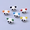 Handmade Lampwork Beads, Cartoon Panda, Mixed Color, 14.5~16x18~21.5x16mm, Hole: 2mm