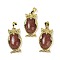 Synthetic Goldstone Pendant, with Brass Findings,  Lead Free & Cadmium Free, Long-Lasting Plated, Owl, 28.5x15.5x7mm, Hole: 5x8mm