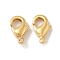 Brass Lobster Claw Clasps, Cadmium Free & Nickel Free & Lead Free, Real 18K Gold Plated, 8.5x5x2.5mm, Hole: 0.9mm
