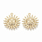 Brass Pendants, Sun, Nickel Free, Real 18K Gold Plated, 22x19x3mm, Hole: 1.2mm