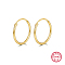 925 Sterling Silver Huggie Hoop Earrings, Real 18K Gold Plated, 16mm
