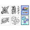 GLOBLELAND 4Pcs Mini Space Planet Clear Stamps for DIY Scrapbooking Spaceship Silicone Stamp Seals Astronauts Transparent Stamps for Cards Making Photo Album Journal Home Decoration 2.2x2.2inch