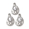 304 Stainless Steel Pendants, Teardrop, with ABS Plastic Imitation Pearl, Stainless Steel Color, 22.5x13.5x6.5mm, Hole: 1.8mm