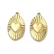 304 Stainless Steel Pendants, Oval with Heart Charms, Real 14K Gold Plated, 20x12x2mm, Hole: 1.2mm