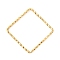 304 Stainless Steel Linking Rings, Textured, Square, Real 18K Gold Plated, 27x27x1mm