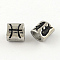Tarnish Resistant Smooth Surface 304 Stainless Steel European Bead, Large Hole Beads, Oval Constellation/Zodiac Sign Style, Pisces, 9x8.5x6.5mm, Hole: 4.5mm