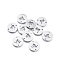 Tarnish Resistant 304 Stainless Steel Links connectors, Laser Cut, Flat Round with Crown, Stainless Steel Color, 11.5x1mm, Hole: 1.2mm