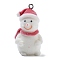 Christmas Theme Flocky Resin Pendants, With Platinum Iron Loop, Snowman, 35.5x21x16.5mm, Hole: 2mm