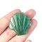 Natural Green Aventurine Carved Healing Shell Shape Figurines, Reiki Energy Stone Display Decorations, 30x30mm