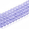 Baking Paint Transparent Glass Beads Strands, Round, Medium Slate Blue, 6~6.5mm, Hole: 1.2mm, about 138~142pcs/strand, 29.53~30.31 inch(75~77cm)