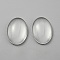 Glass Cabochons, Oval, Clear, 25x18x5.5mm