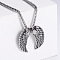 Retro Rock Punk Men's Angel Wing 304 Stainless Steel Pendant Necklaces, Stainless Steel Color