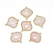 Natural Jade Links connectors, with Golden Tone Brass Findings, Faceted, 26x21.5x5.5mm, Hole: 1.5~1.6mm