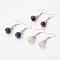 Tibetan Style Alloy Dangle Earrings, with Natural Gemstone and Brass Earring Hooks, 40mm, Pin: 0.7mm