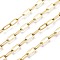 Ion Plating(IP) 304 Stainless Steel Cable Chains, Paperclip Chains, Drawn Elongated Cable Chains, Soldered, with Spool, Real 18K Gold Plated, 9.7x4.2x0.9~1mm, about 32.8 Feet(10m)/roll