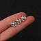 316L Surgical Stainless Steel Micro Pave Clear Cubic Zirconia Cartilage Earrings, Star, Rose Gold, 6mm, Pin: 0.8mm