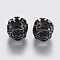 Brass Micro Pave Cubic Zirconia Beads, Column, Black, Gunmetal, 8x6mm, Hole: 4.5mm