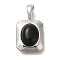 Brass Pendants, Cadmium Free & Nickel Free & Lead Free, Rectangle Charms, Platinum, 19.5x11.5x5.5mm, Hole: 2.5x4.5mm