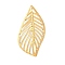 Iron Pendants, Hollow, Leaf, Golden, 43x22x0.8mm, Hole: 1.2mm