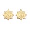 304 Stainless Steel Christmas Snowflake Pendants, Ion Plating(IP), Real 18K Gold Plated, 41x39x1.5mm, Hole: 1.8mm