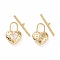 Shell Toggle Clasps, with Brass Findings, Cadmium Free & Nickel Free & Lead Free, Heart Lock, Real 18K Gold Plated, Bar: 25.5x4x2mm, Hole: 1.4mm, Heart: 22.5x15x5mm
