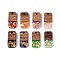 Opaque Resin and Walnut Wood Pendants, Rectangle Charms, with Glitter Powder & Gold Foil, Mixed Color, 20.5~21x10x3mm, Hole: 2mm