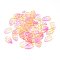 Transparent Glass Pendants, Leaf, Two Tone, Colorful, 18x11x3mm, Hole: 1.2mm