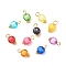 Transparent Acrylic Pendants, Bead in Bead, with Iron Finding, Pumpkin Pattern, 14x7.5mm, Hole: 2.6mm
