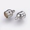 CCB Plastic Cord Ends, Platinum, 17x10mm, Hole: 2mm, Inner Diameter: 9mm