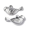 Non-Tarnish 304 Stainless Steel Charms, Bird Charm, Stainless Steel Color, 8.5x15.5x2mm, Hole: 1mm