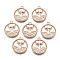 Brass Micro Pave Clear Cubic Zirconia Pendants, Long-Lasting Plated, Cadmium Free & Lead Free, Flat Round with Fishtail, Light Gold, 19.5x17x1.5mm, Hole: 1.5mm