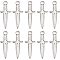20Pcs 304 Stainless Steel Pendants, Sword, Stainless Steel Color, 24x9x4mm, Hole: 1.8mm