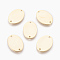 Brass Links connectors, Oval, Real 18K Gold Plated, 18x13x1mm, Hole: 1mm