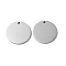 Non-Tarnish 304 Stainless Steel Pendants, Stamping Blank Tag, Flat Round Charm, Stainless Steel Color, 21x1.3mm, Hole: 1.6mm