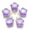 Resin Pendants, with Golden Plated Iron Loops, Imitation Cat Eye Style, Star, Medium Purple, 19x15.5x8mm, Hole: 1.8mm
