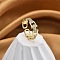 Rack Plating Brass Micro Pave Clear Cubic Zirconia Cuff Finger Rings for Women, Long-Lasting Plated, Rectangle, Real 18K Gold Plated, 6.5mm