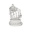 Non-Tarnish 201 Stainless Steel Pendants, Hollow, Plant Charm, Stainless Steel Color, 32.5x19x0.9mm, Hole: 1.6mm
