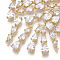 Brass Micro Pave Cubic Zirconia Pendants, Nickel Free, Teardrop, Clear, Real 18K Gold Plated, 23x6x4mm, Hole: 1mm