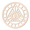Laser Cut Wooden Wall Sculpture, Torus Wall Art, Home Decor Meditation Symbol, Yoga Hanging Artwork, Flat Round with Devil's Eye, BurlyWood, 31x0.6cm